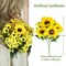 Artificial Sunflower Bouquets, 15” Tall Silk Fake Sunflowers for Home Decor, DIY Garden Craft Arrangements (2 Pack)